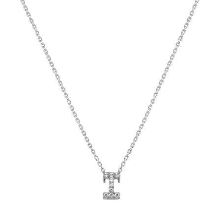 Diamond necklace Glittering Letter I