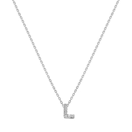 Diamond necklace Glittering Letter L