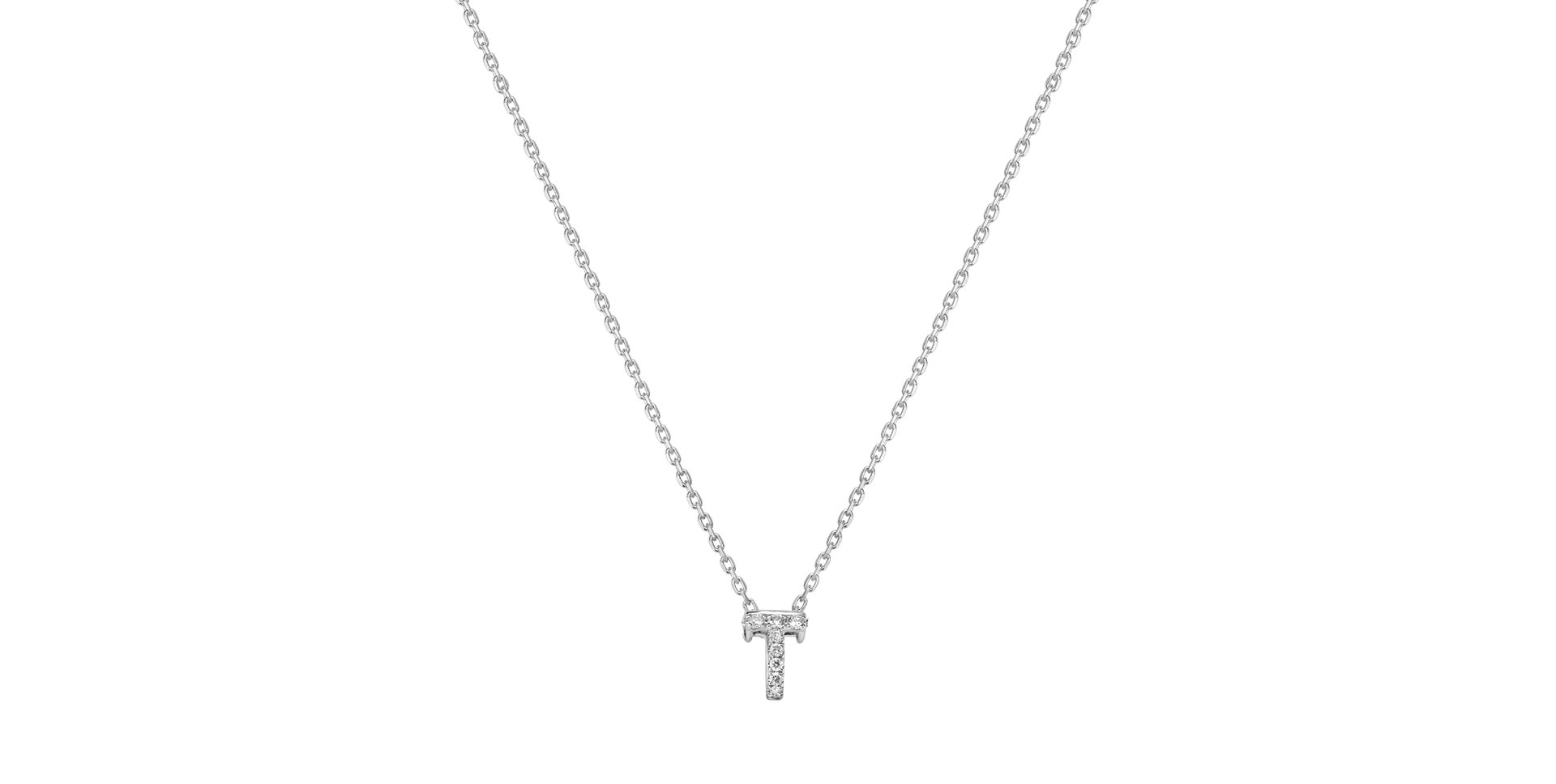 Diamond necklace Glittering Letter T