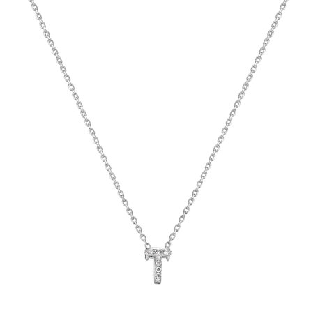 Diamond necklace Glittering Letter T