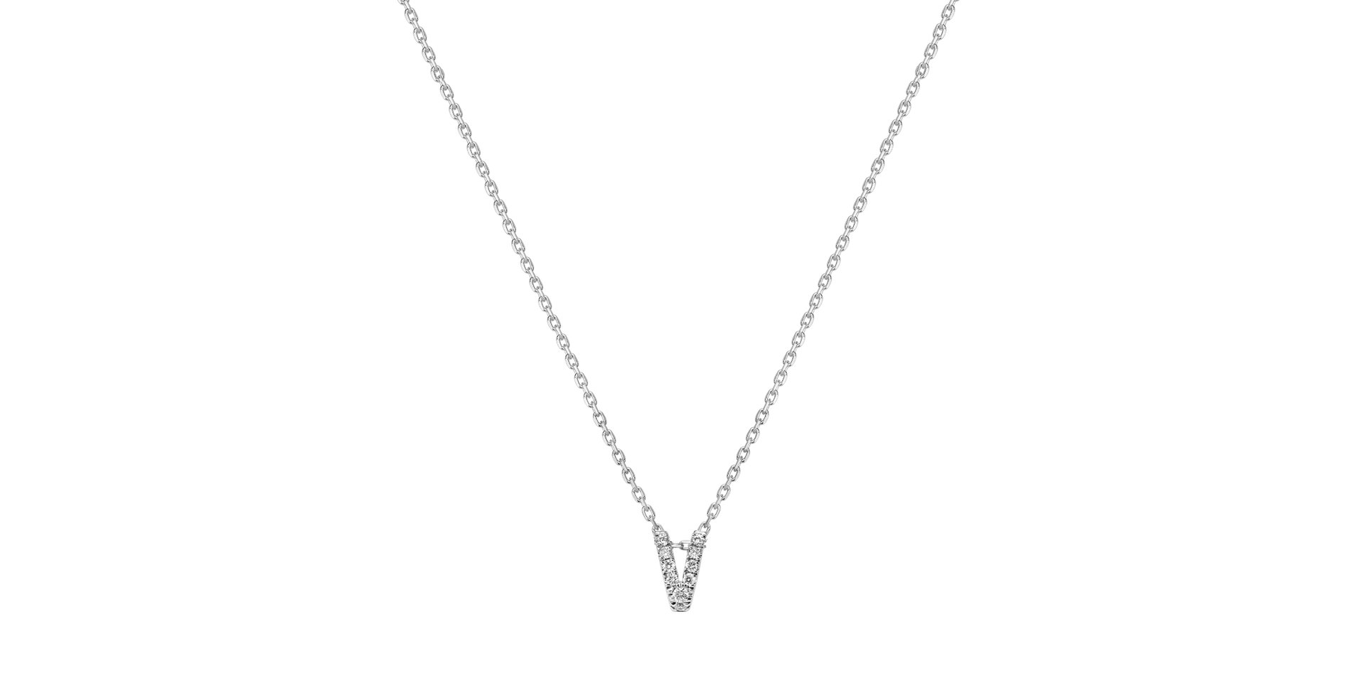 Diamond necklace Glittering Letter V