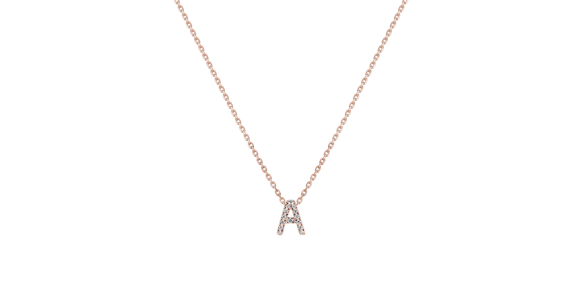 Diamond necklace Glittering Letter A