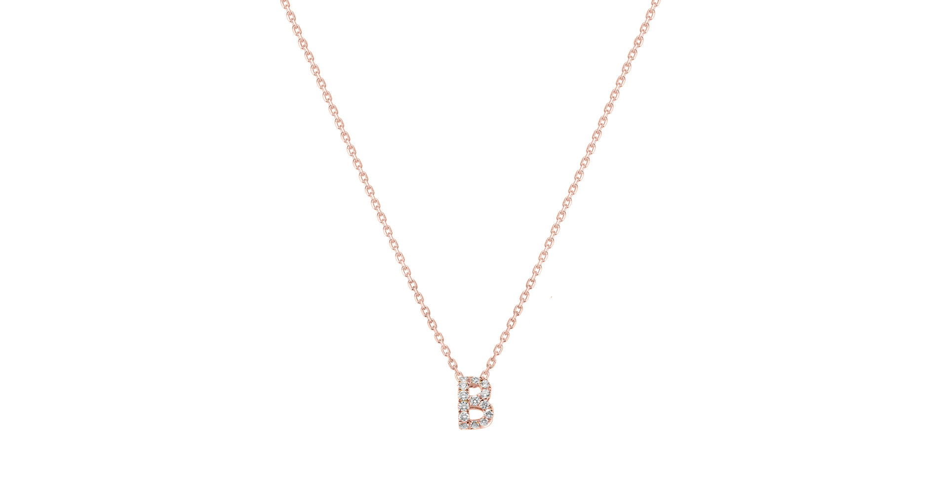 Diamond necklace Glittering Letter B