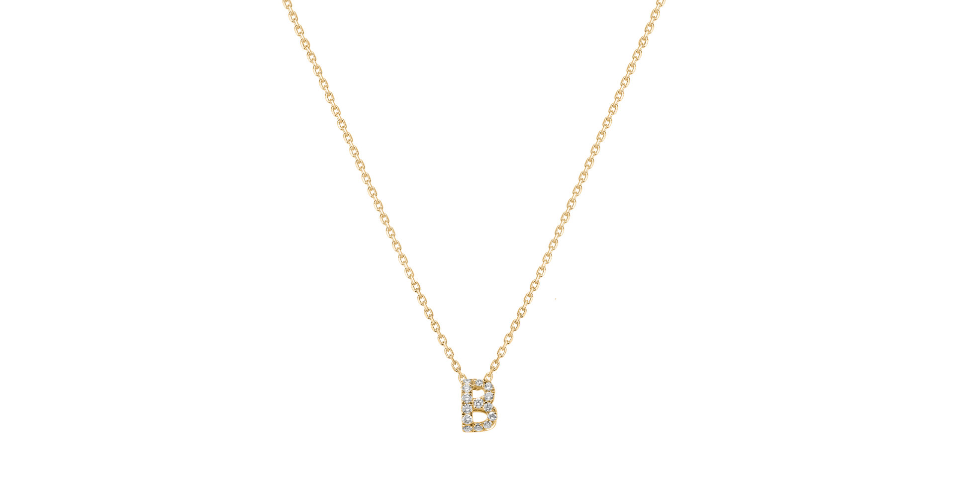 Diamond necklace Glittering Letter B