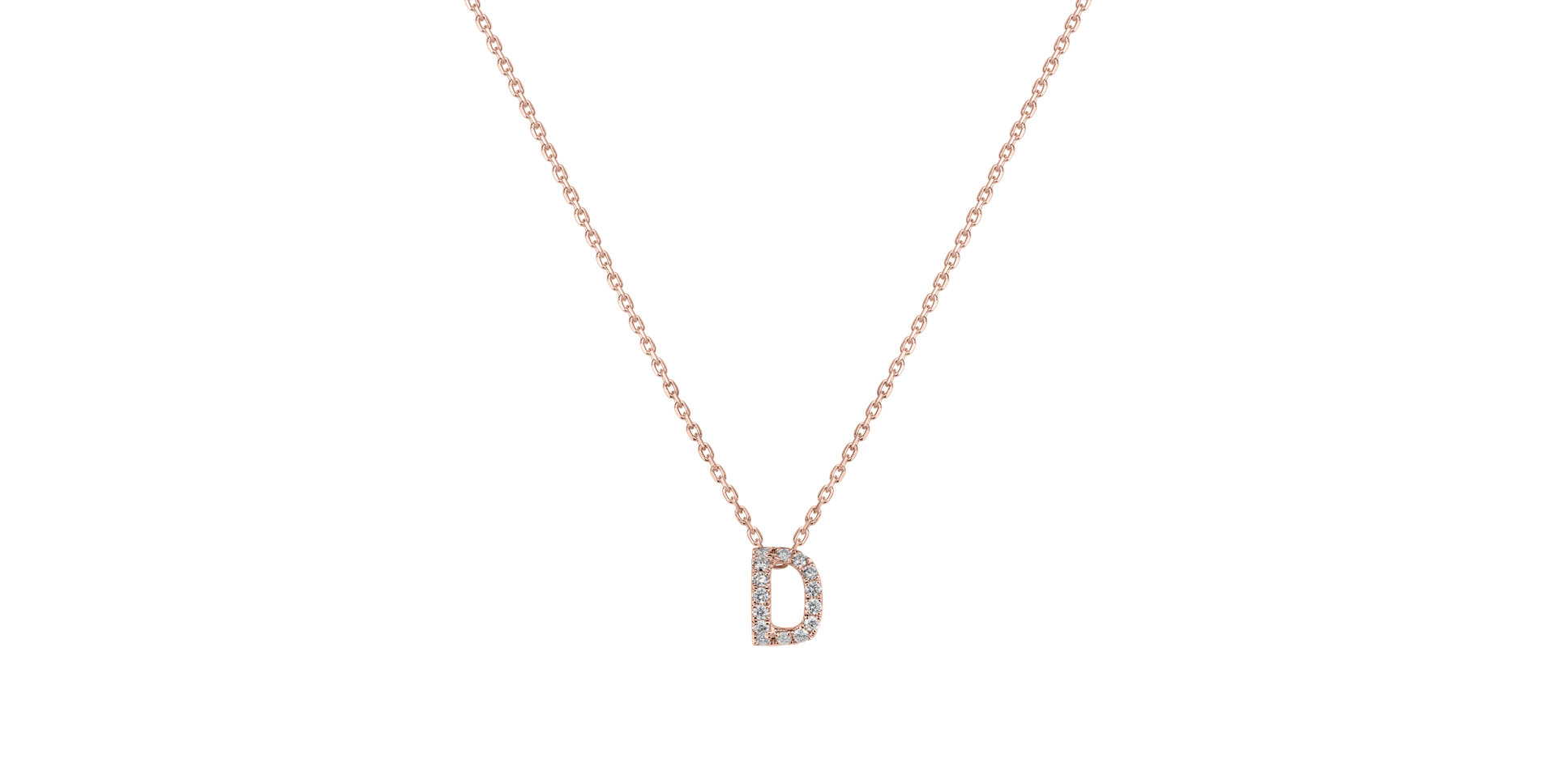 Diamond necklace Glittering Letter D