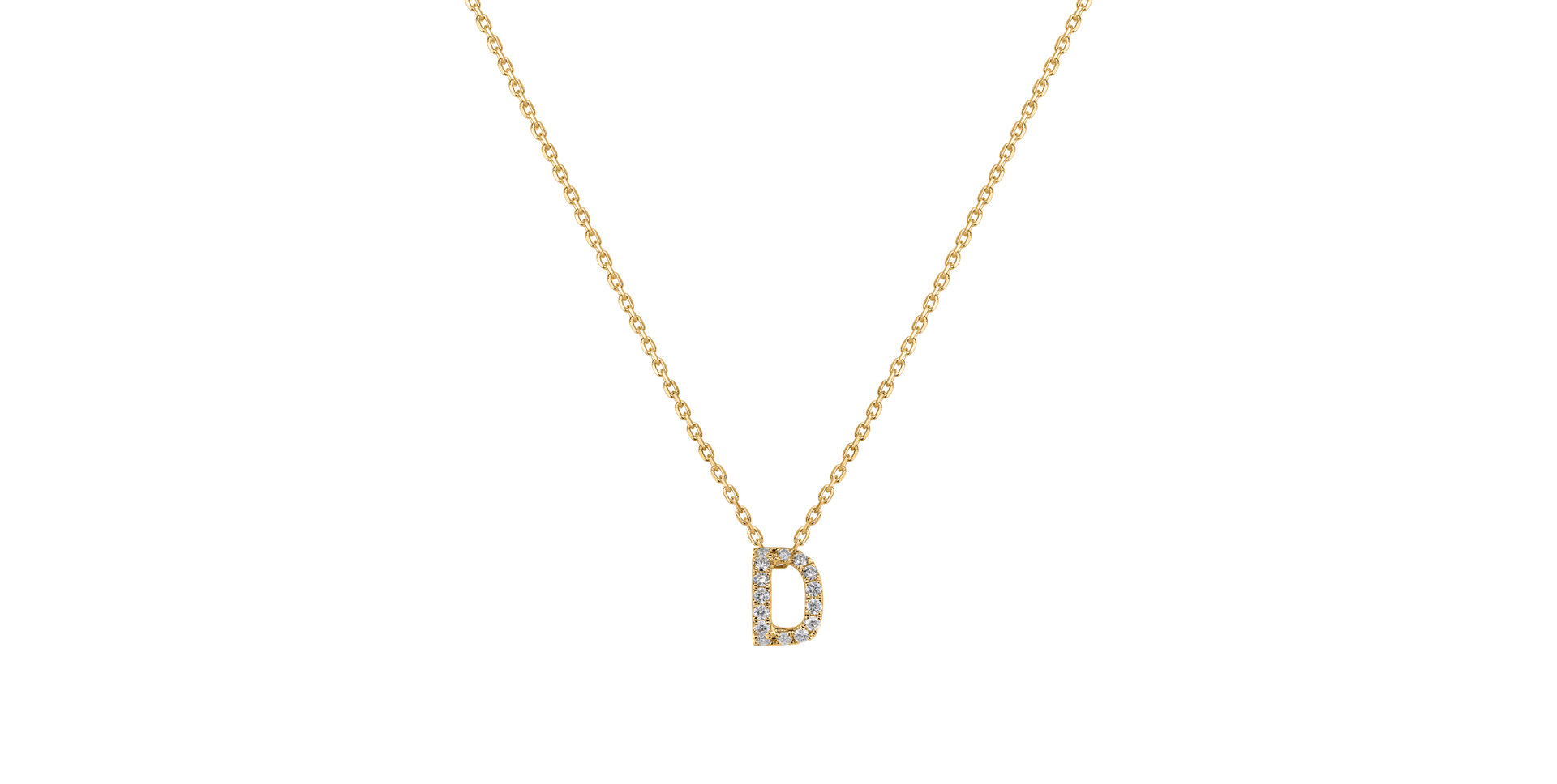 Diamond necklace Glittering Letter D