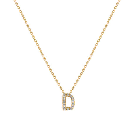 Diamond necklace Glittering Letter D