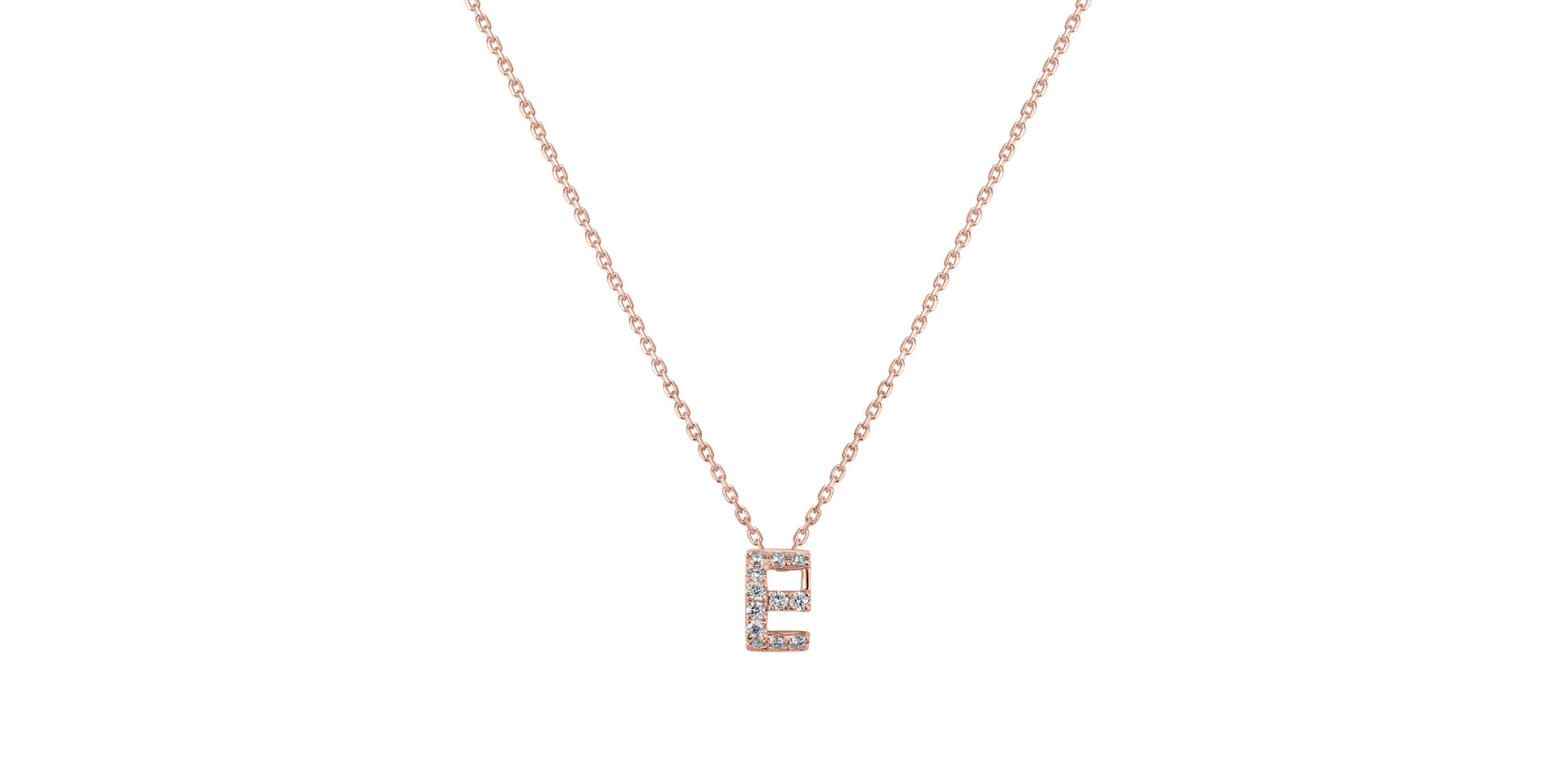 Diamond necklace Glittering Letter E