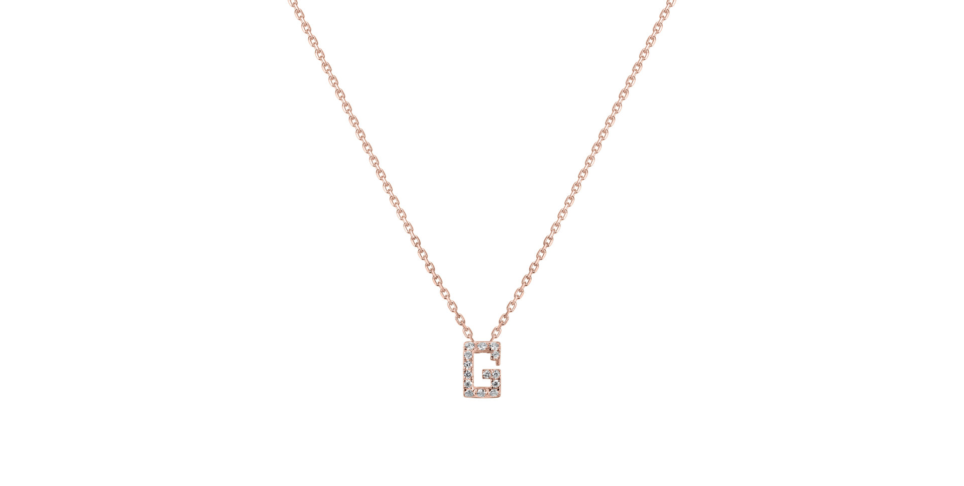 Diamond necklace Glittering Letter G