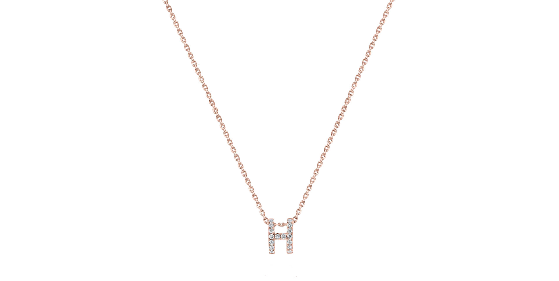 Diamond necklace Glittering Letter H