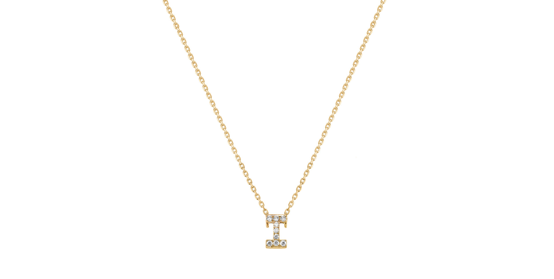 Diamond necklace Glittering Letter I