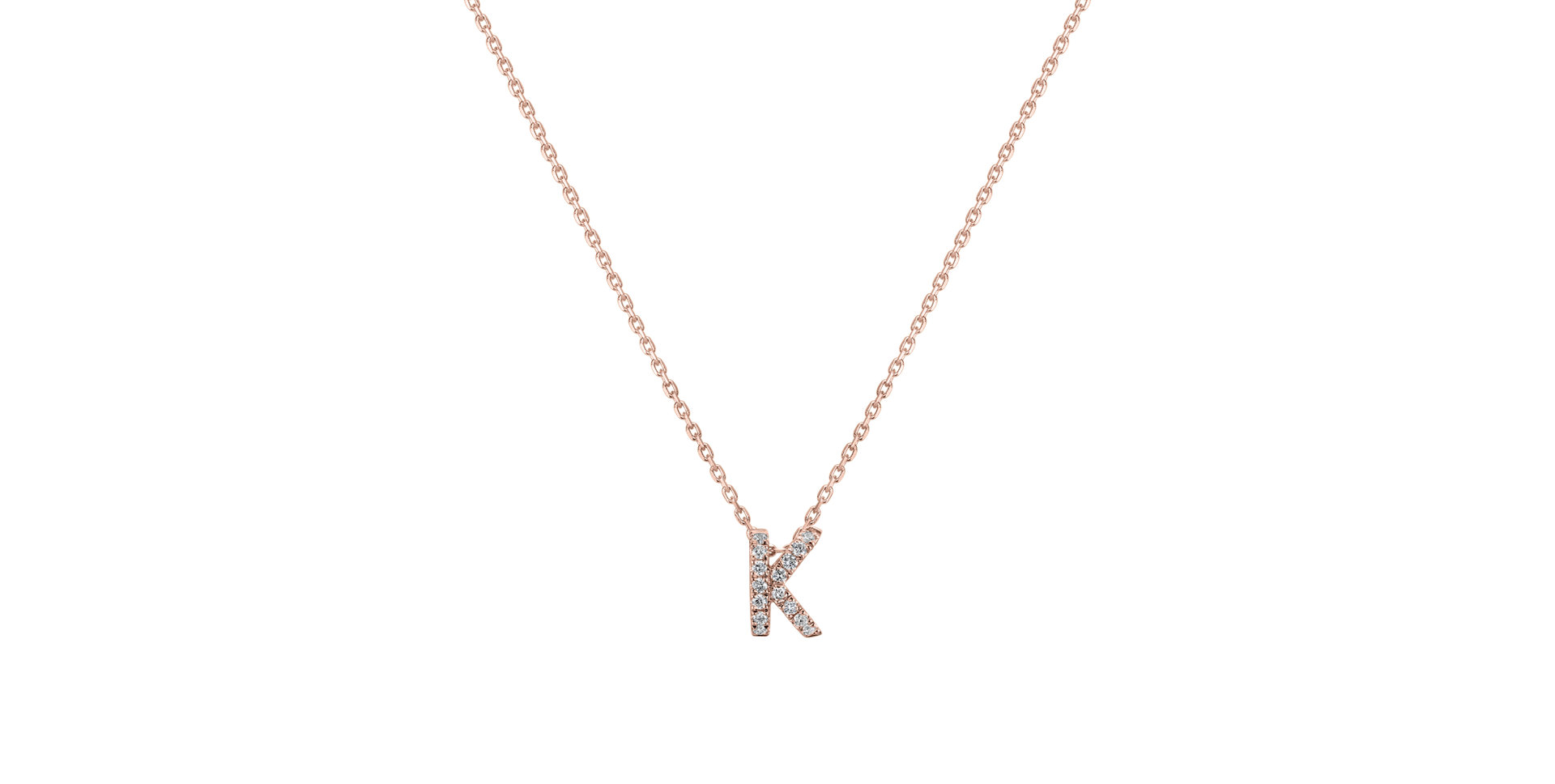 Diamond necklace Glittering Letter K
