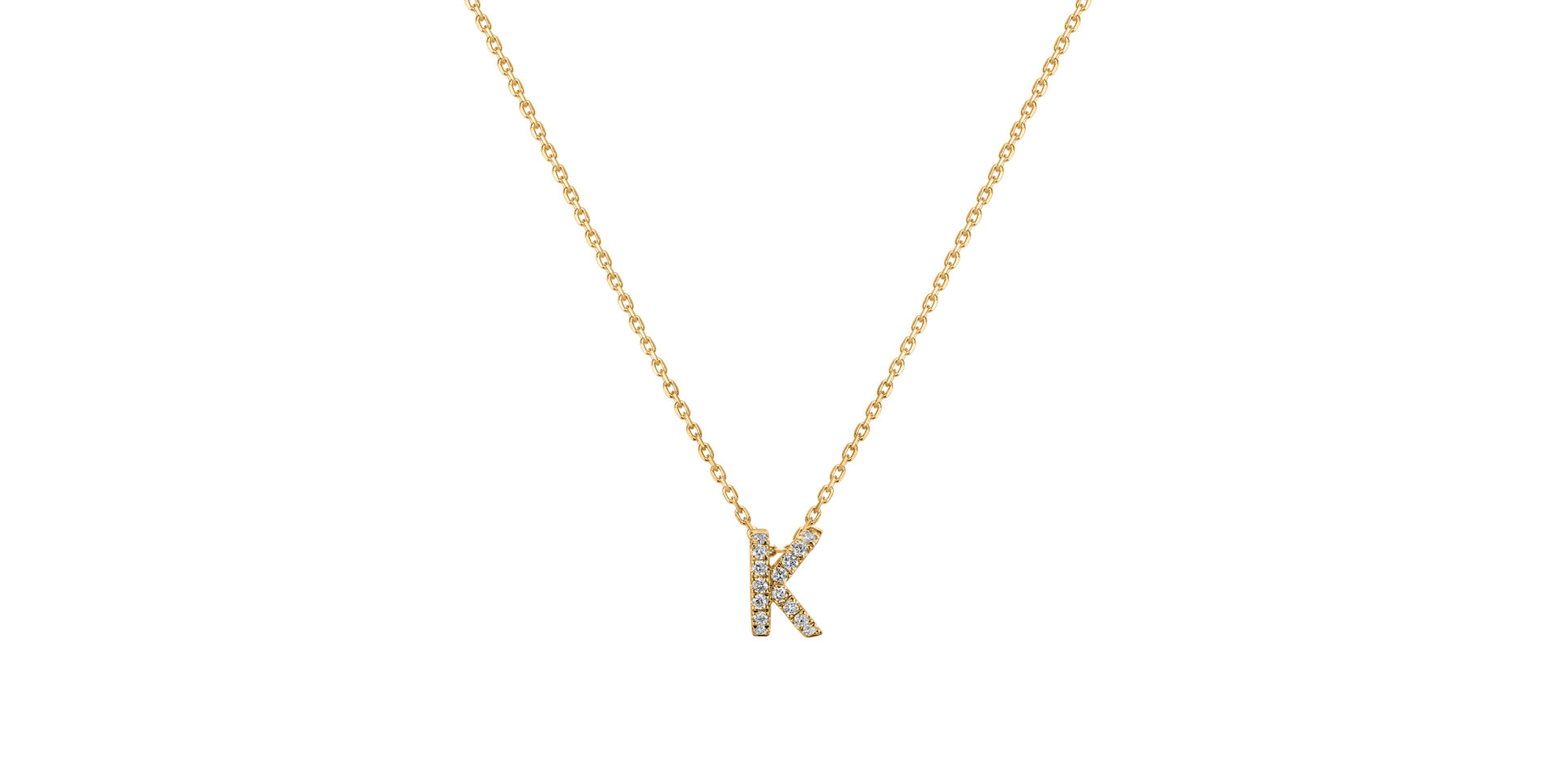 Diamond necklace Glittering Letter K