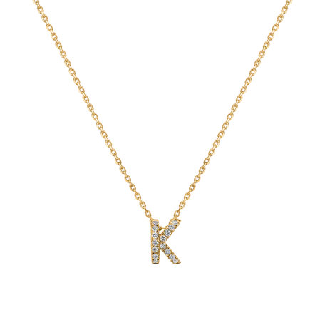Diamond necklace Glittering Letter K