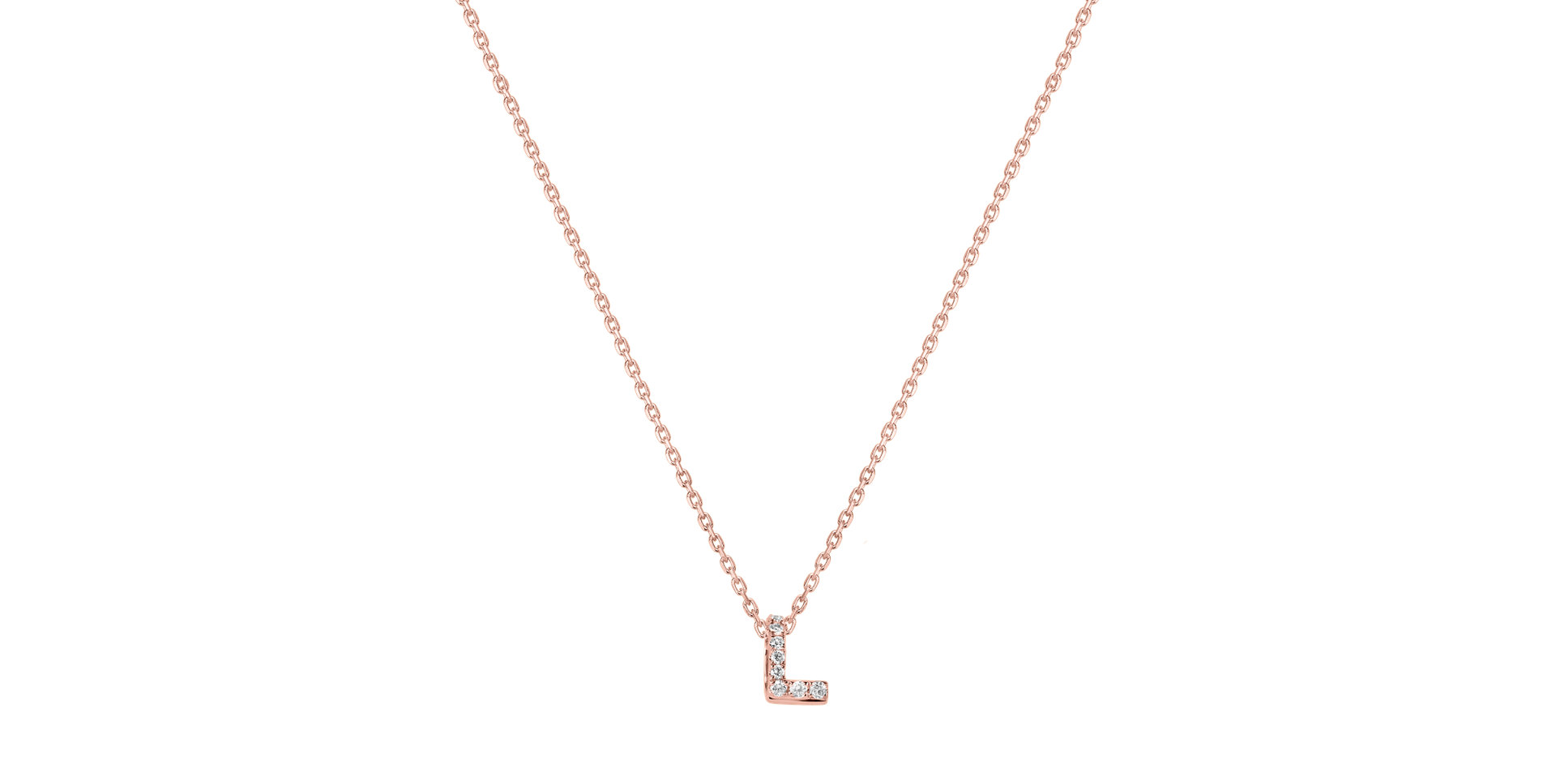 Diamond necklace Glittering Letter L