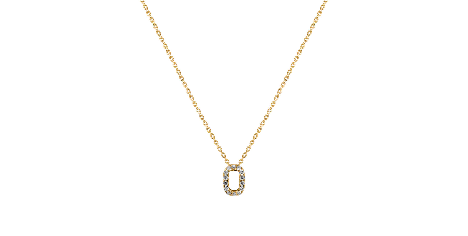 Diamond necklace Glittering Letter O