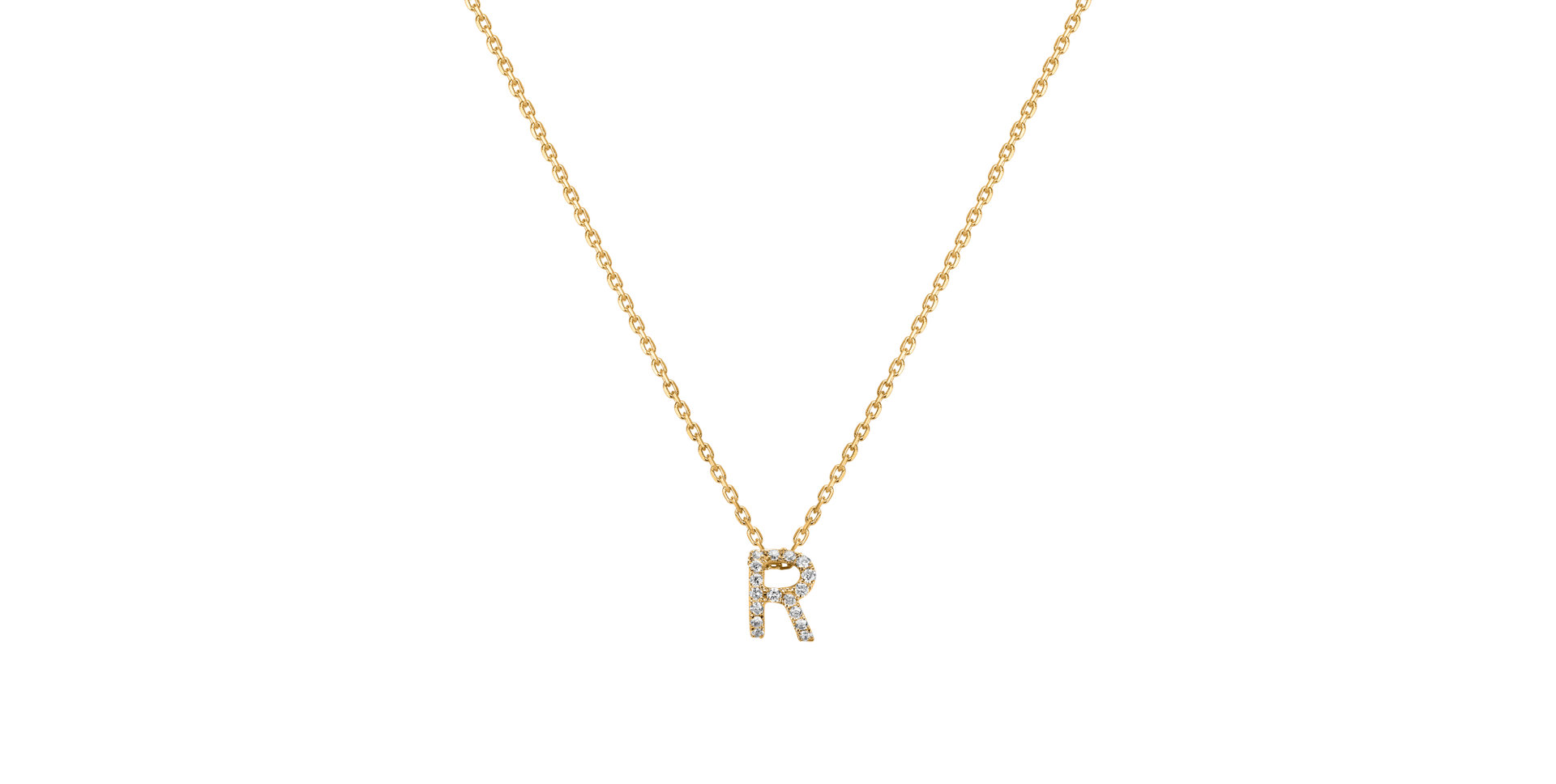 Diamond necklace Glittering Letter R