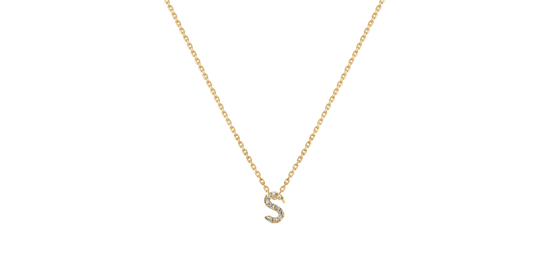 Diamond necklace Glittering Letter S