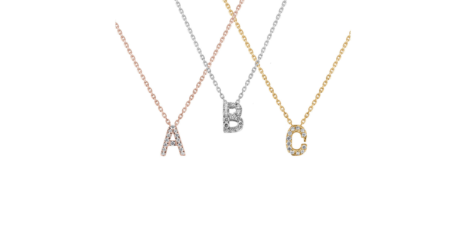 Diamond necklace Glittering Letter T