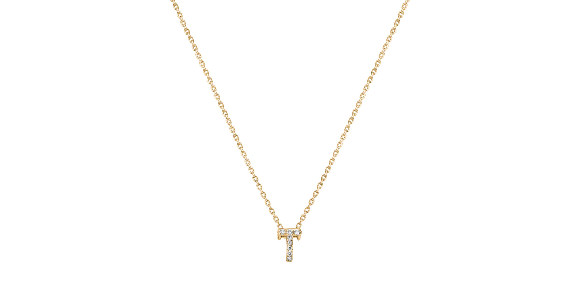 Diamond necklace Glittering Letter T