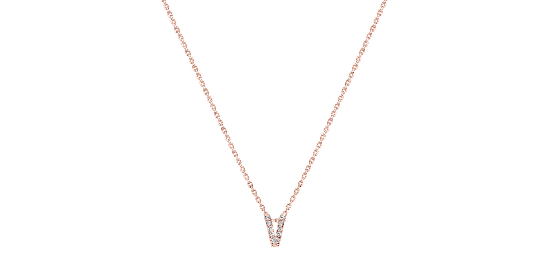 Diamond necklace Glittering Letter V