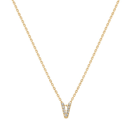 Diamond necklace Glittering Letter V