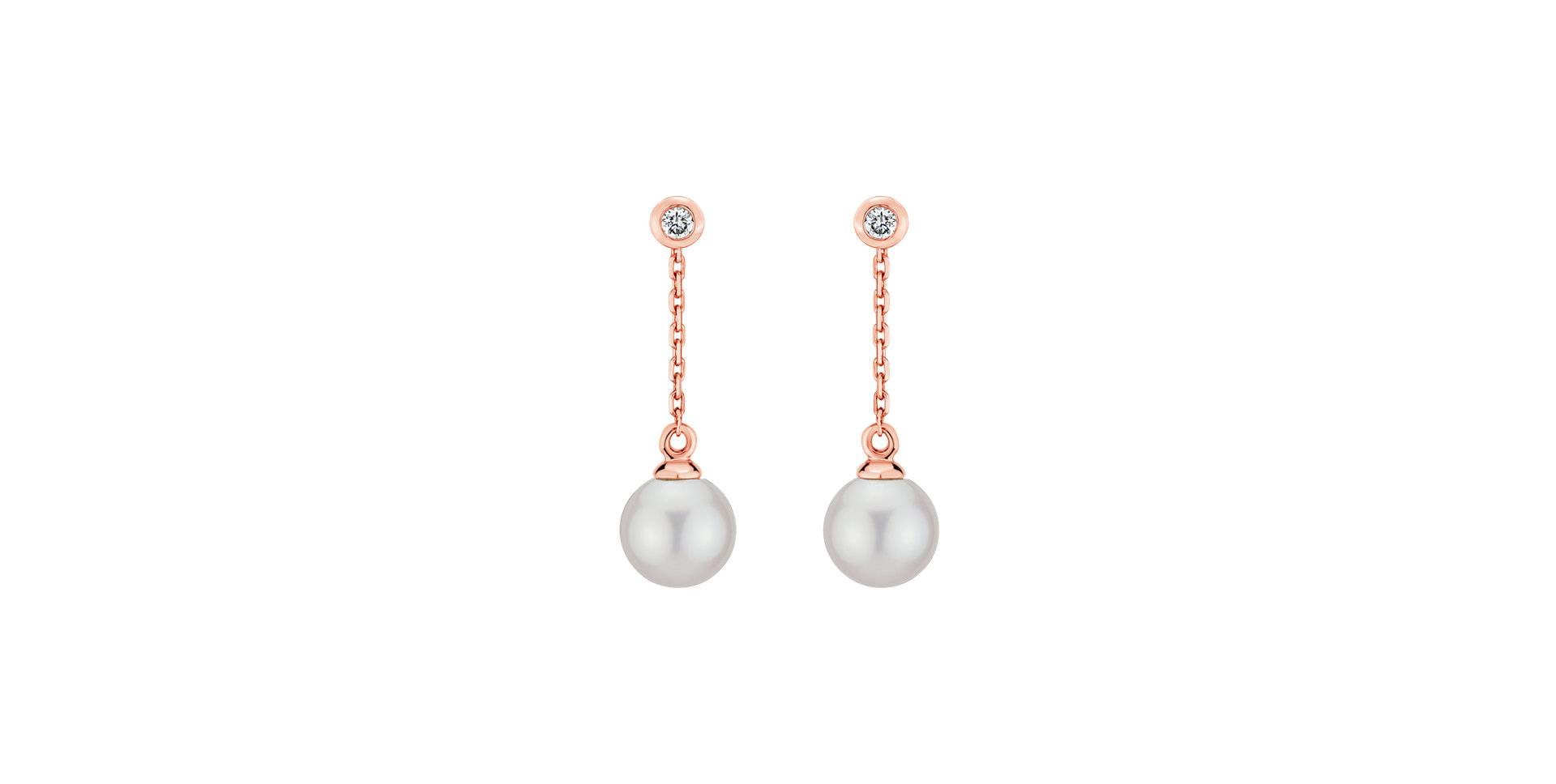 Diamond earrings with Pearl White Lake Soul