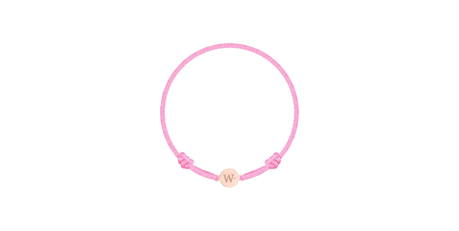 Children's diamond bracelet Circle Letter W