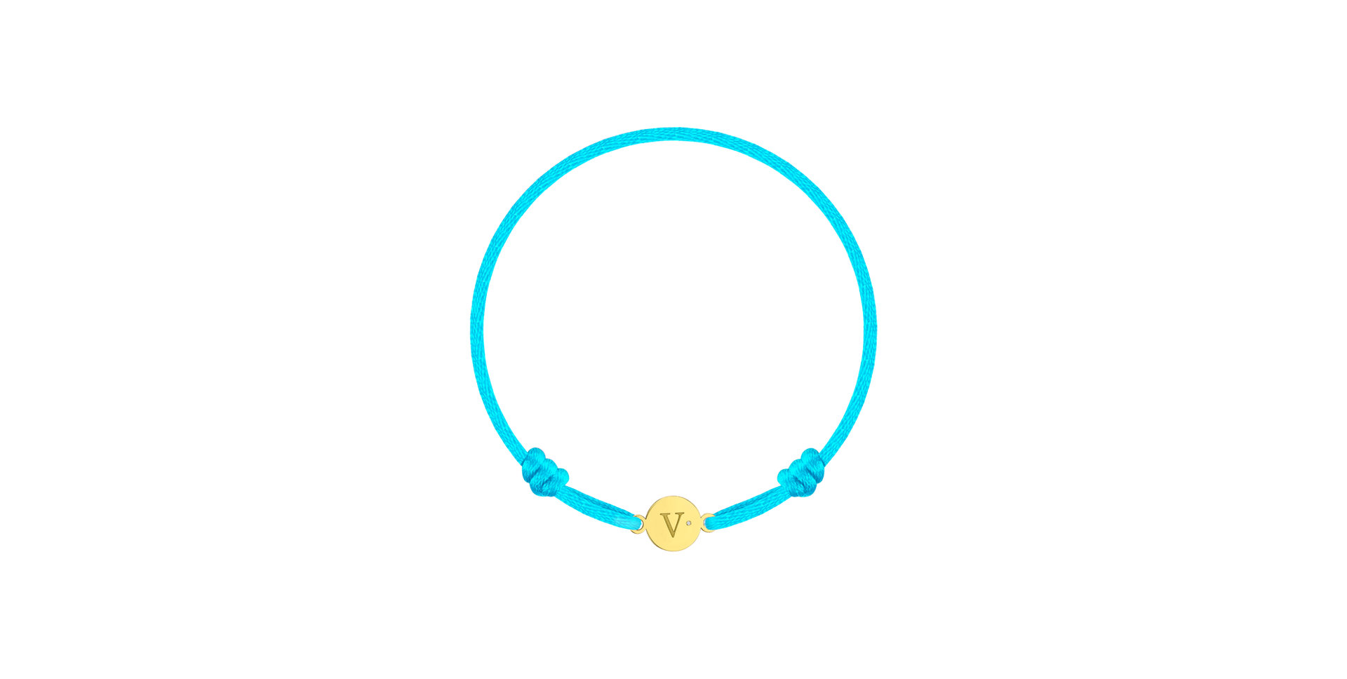 Children's diamond bracelet Circle Letter V