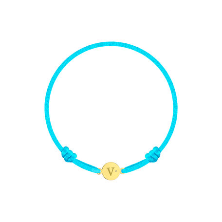Children's diamond bracelet Circle Letter V