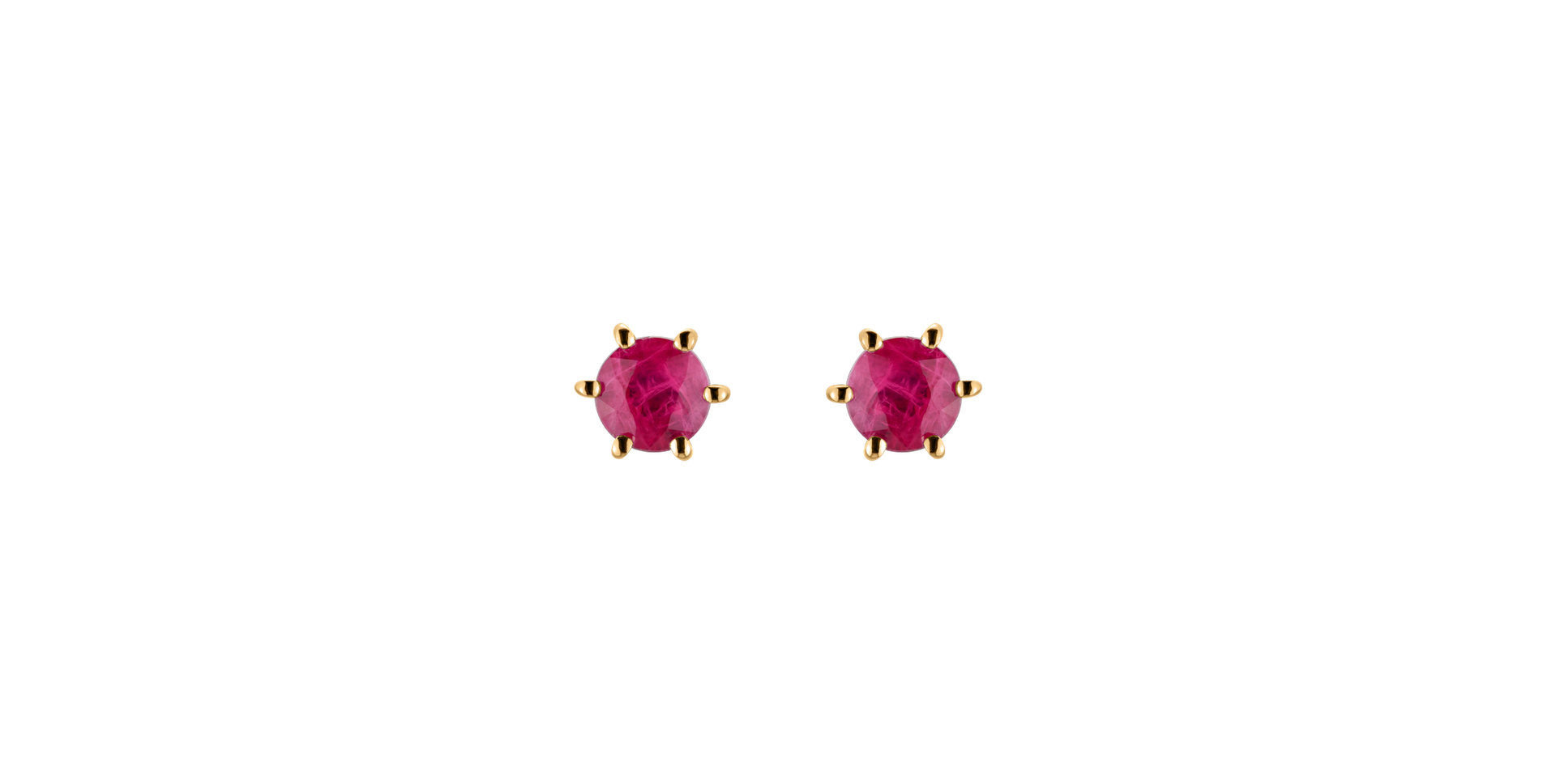 14ct yellow gold earrings with Ruby Vesper Romance