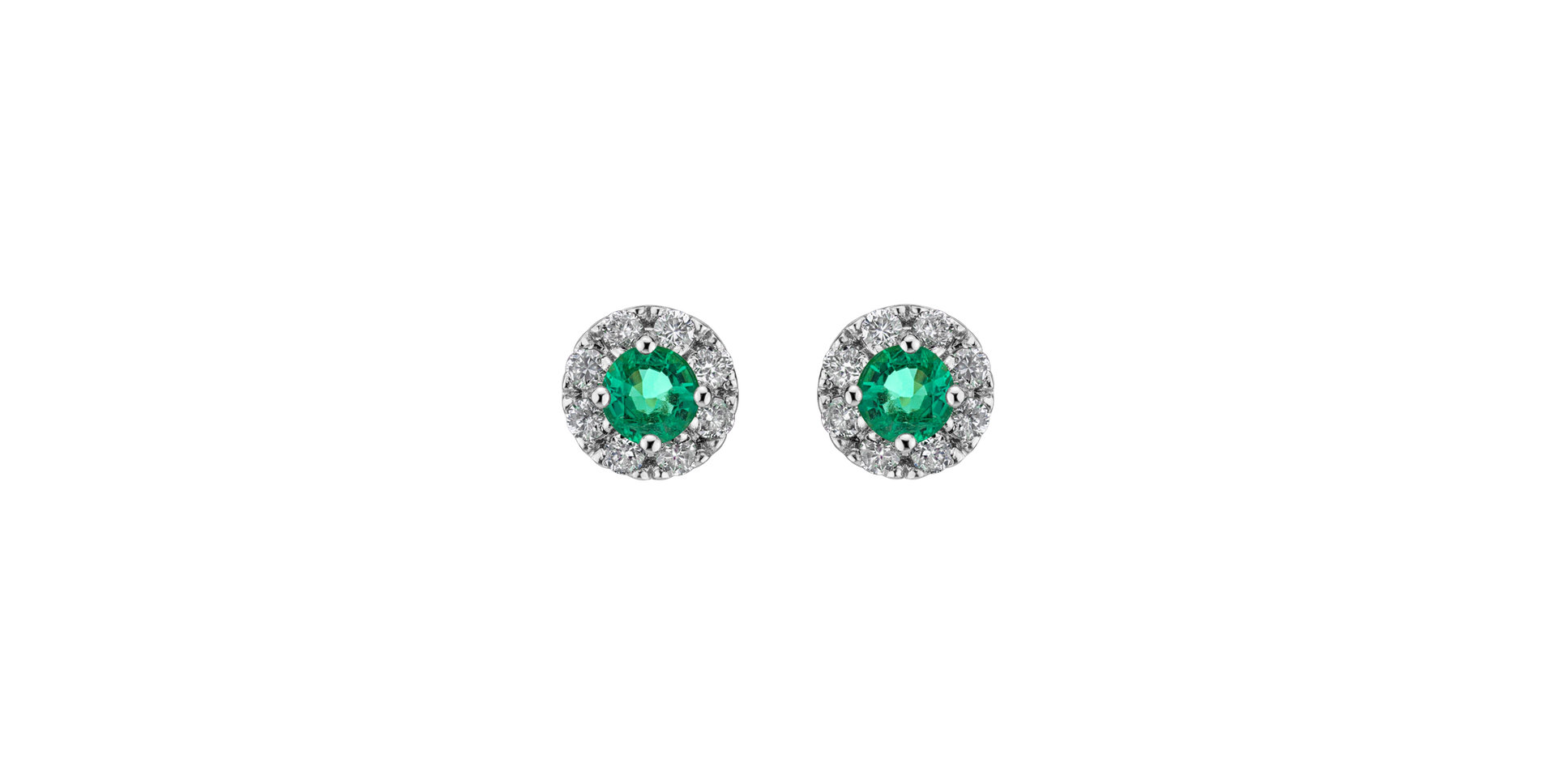 Diamond earrings with Emerald Everyday Glow