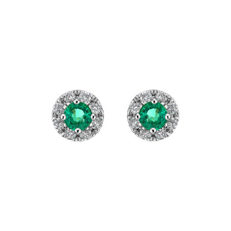 Diamond earrings with Emerald Everyday Glow