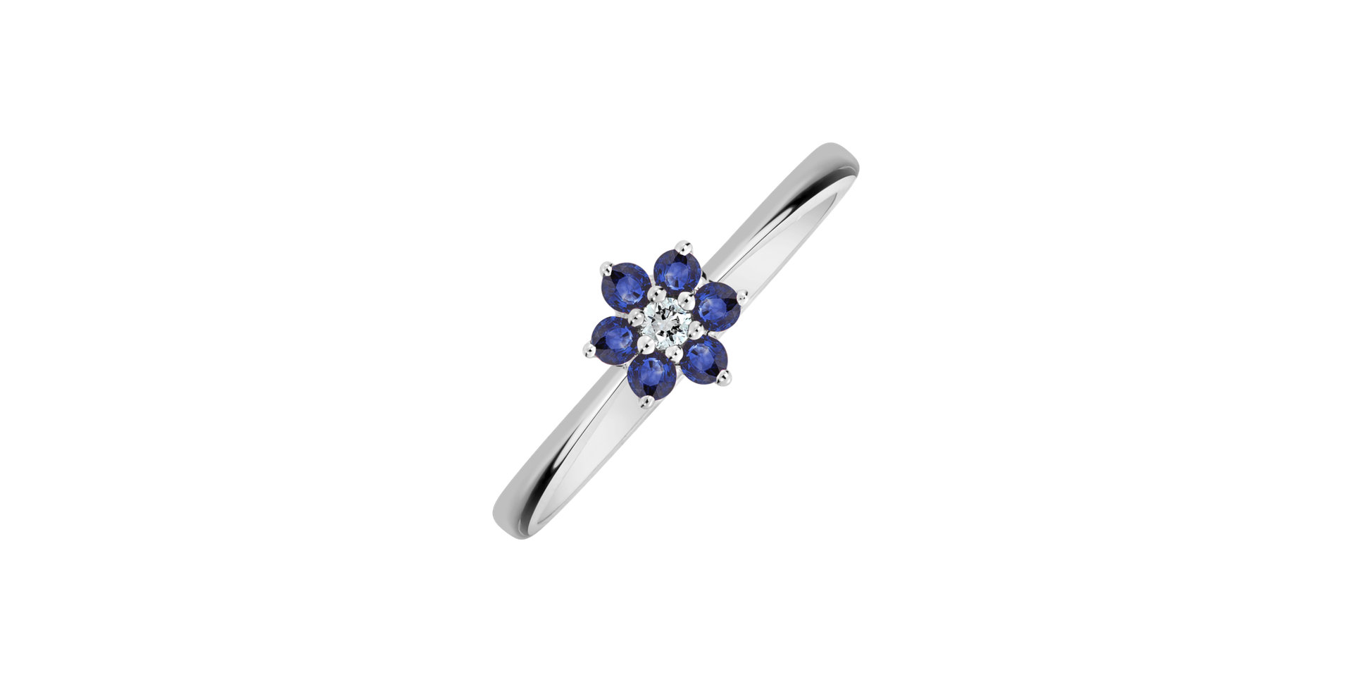 Diamond ring with sapphire Winter Star