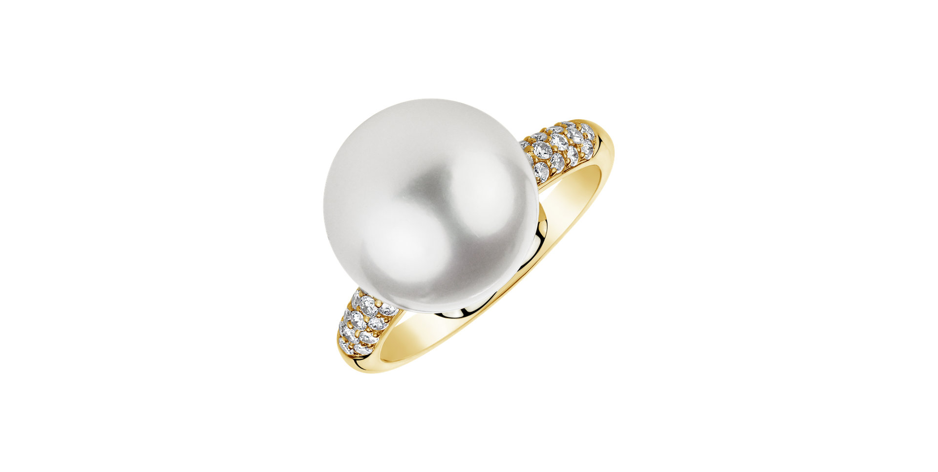 Diamond ring with Pearl Shiny Bubble
