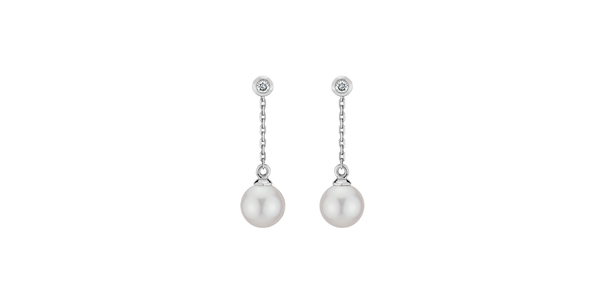 Diamond earrings with Pearl White Lake Soul