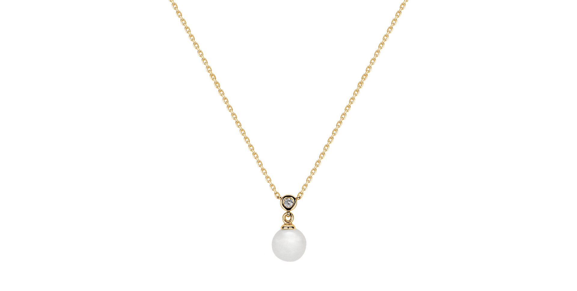 Diamond necklace with Fresh Water Pearl Historic Pearl
