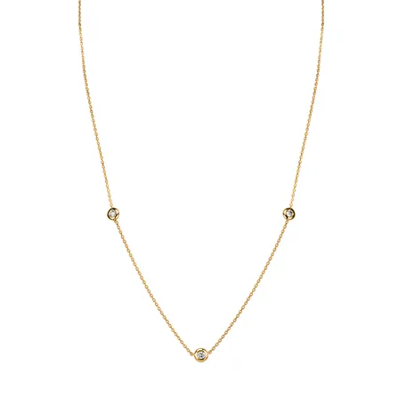 14ct yellow gold diamond necklace Sparkling Dots