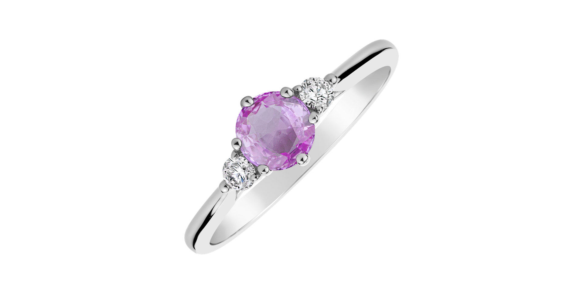 Diamond ring with Sapphire Pink Midnight Serenity