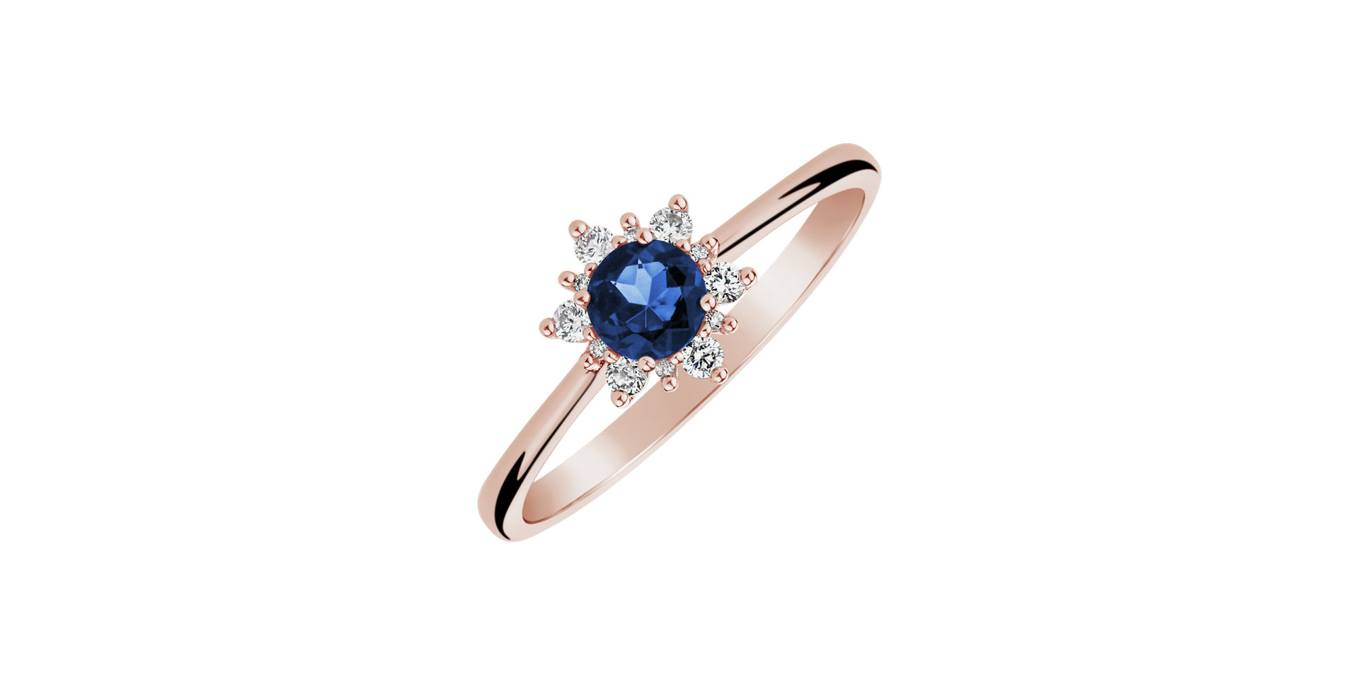 Diamond ring with Tanzanite Glowing Starlet