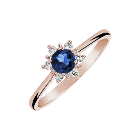 Diamond ring with Tanzanite Glowing Starlet