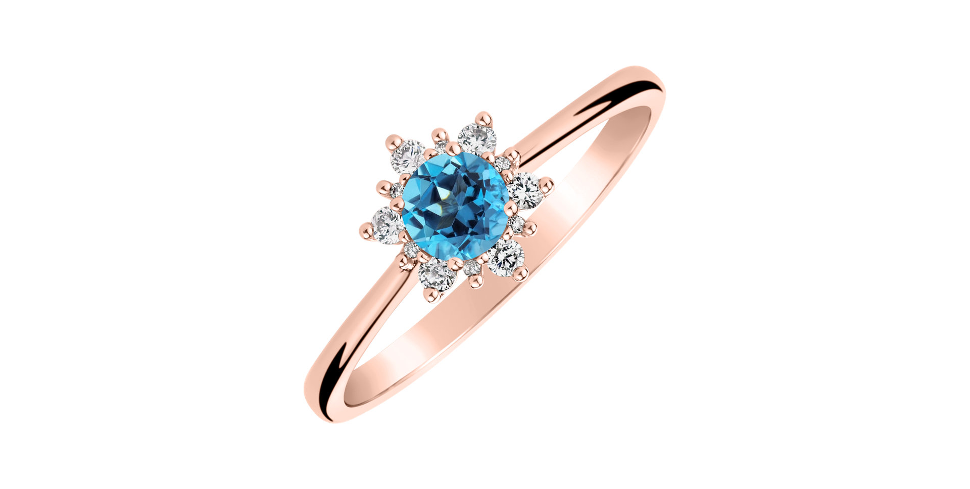 Diamond ring with Topaz Swiss Glowing Starlet