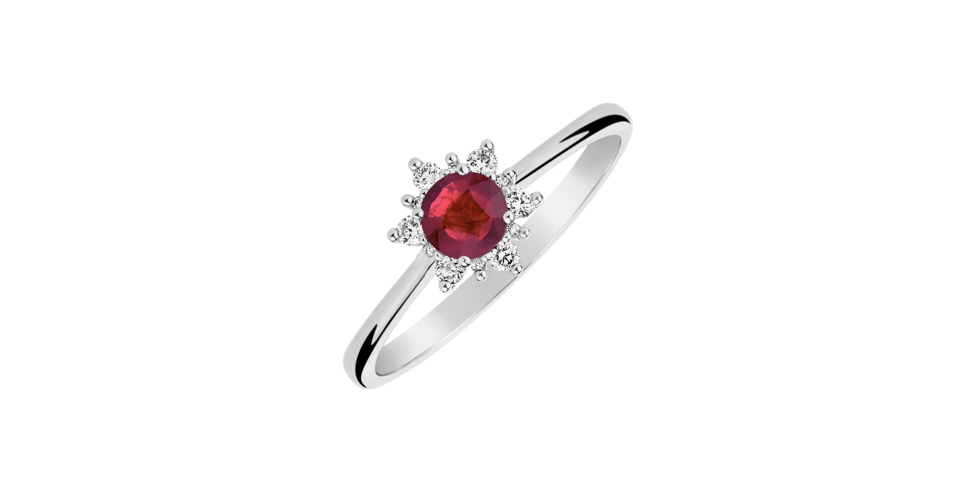 Diamond ring with Ruby Starlet