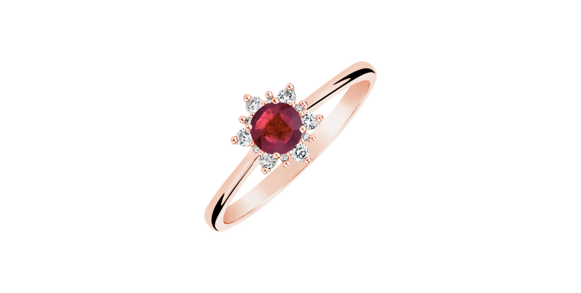 Diamond ring with Ruby Starlet