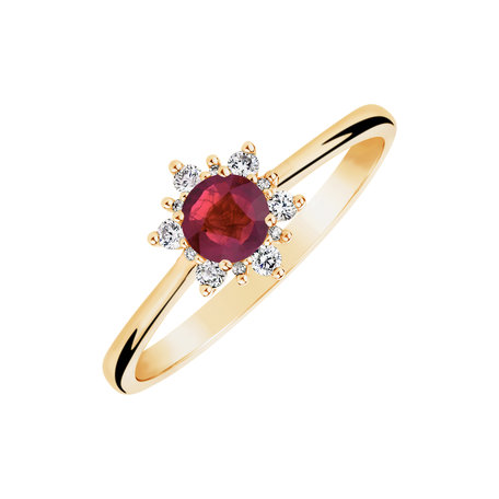 Diamond ring with Ruby Starlet