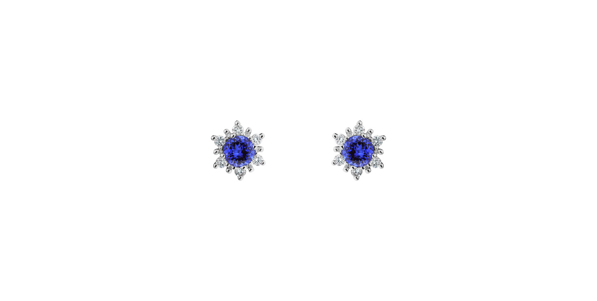 Diamond earrings with Tanzanite Snow Star