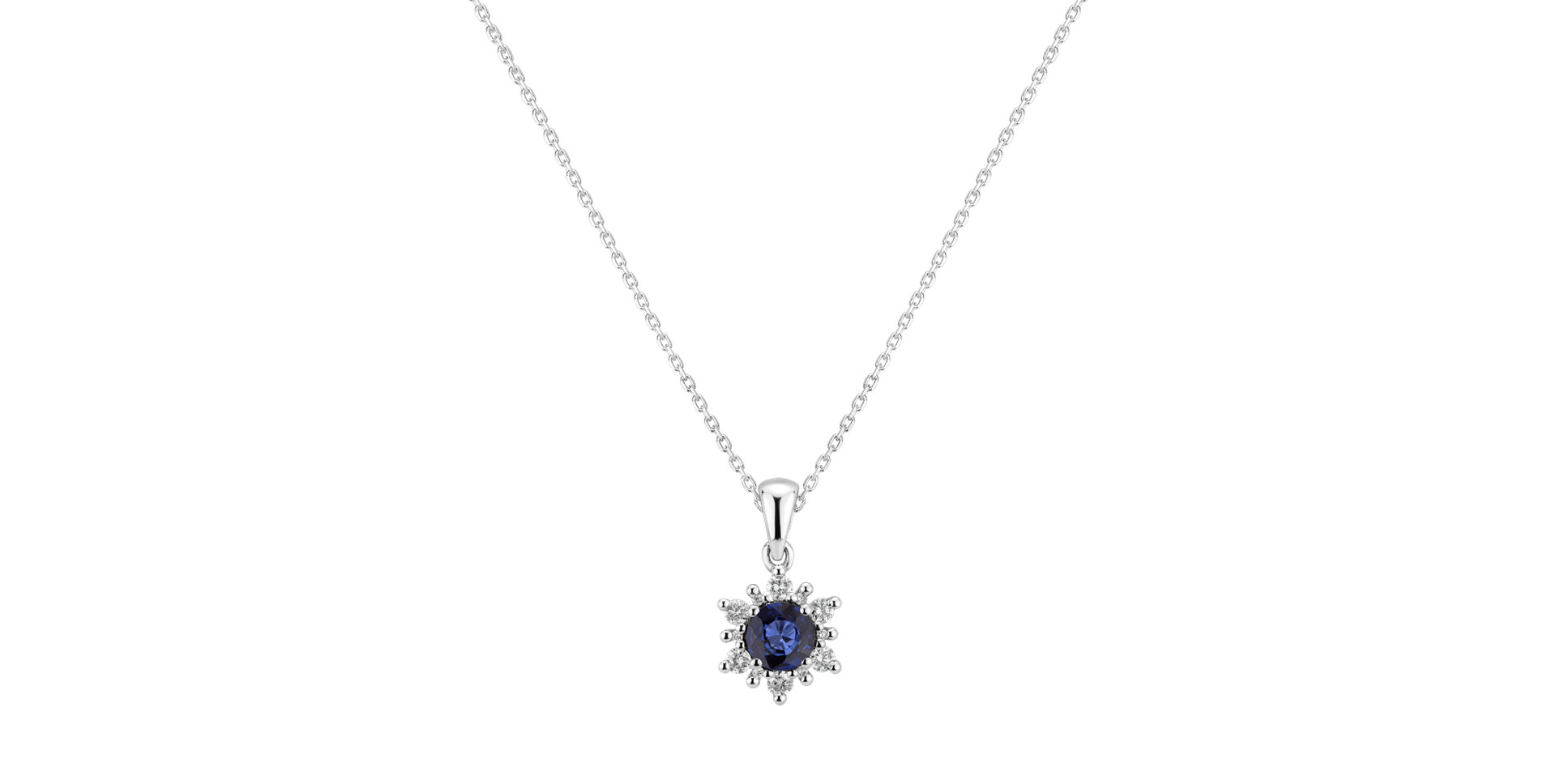 Diamond pendant with Sapphire Snow Star