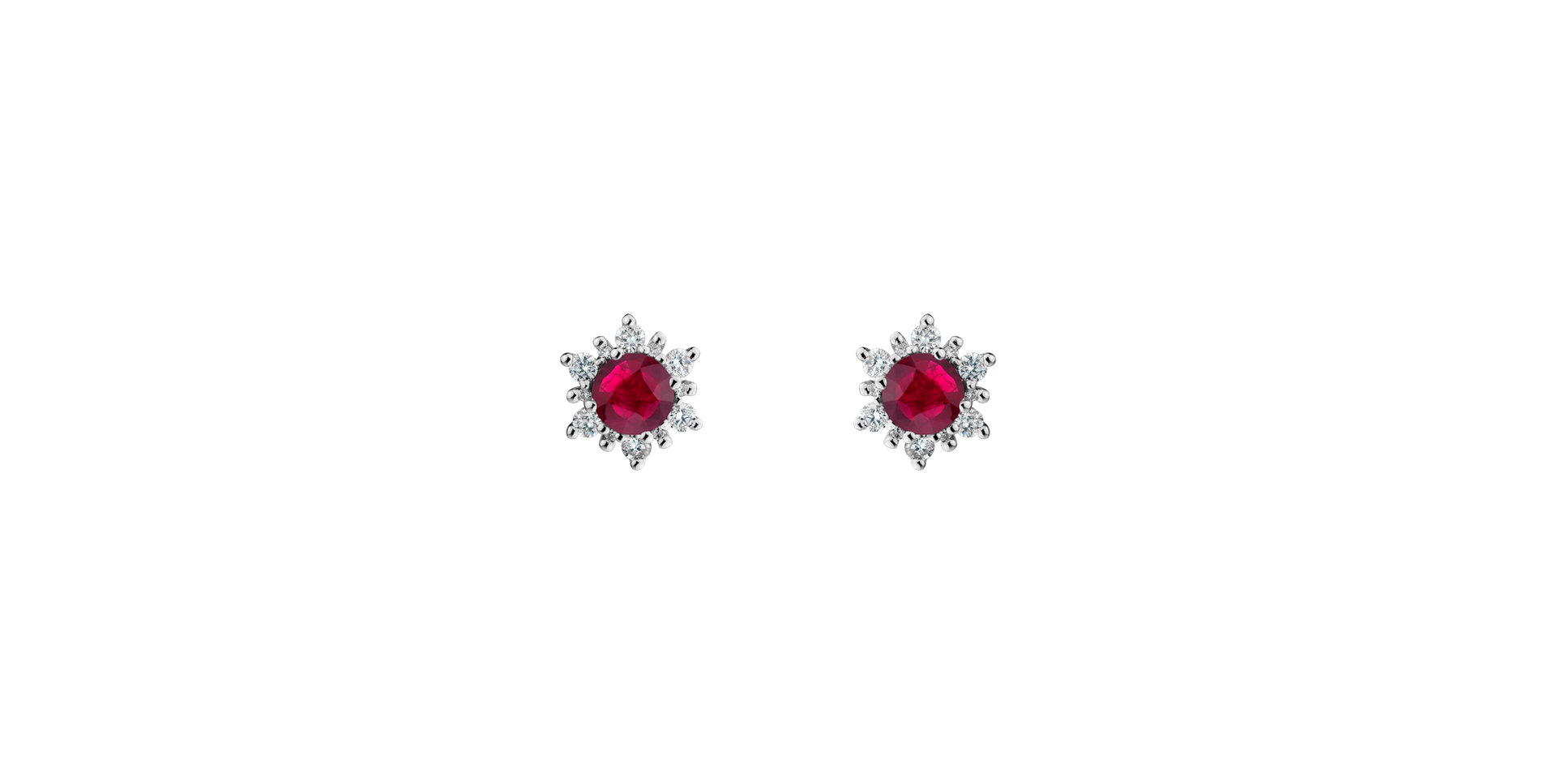 Diamond earrings with Ruby Snow Star