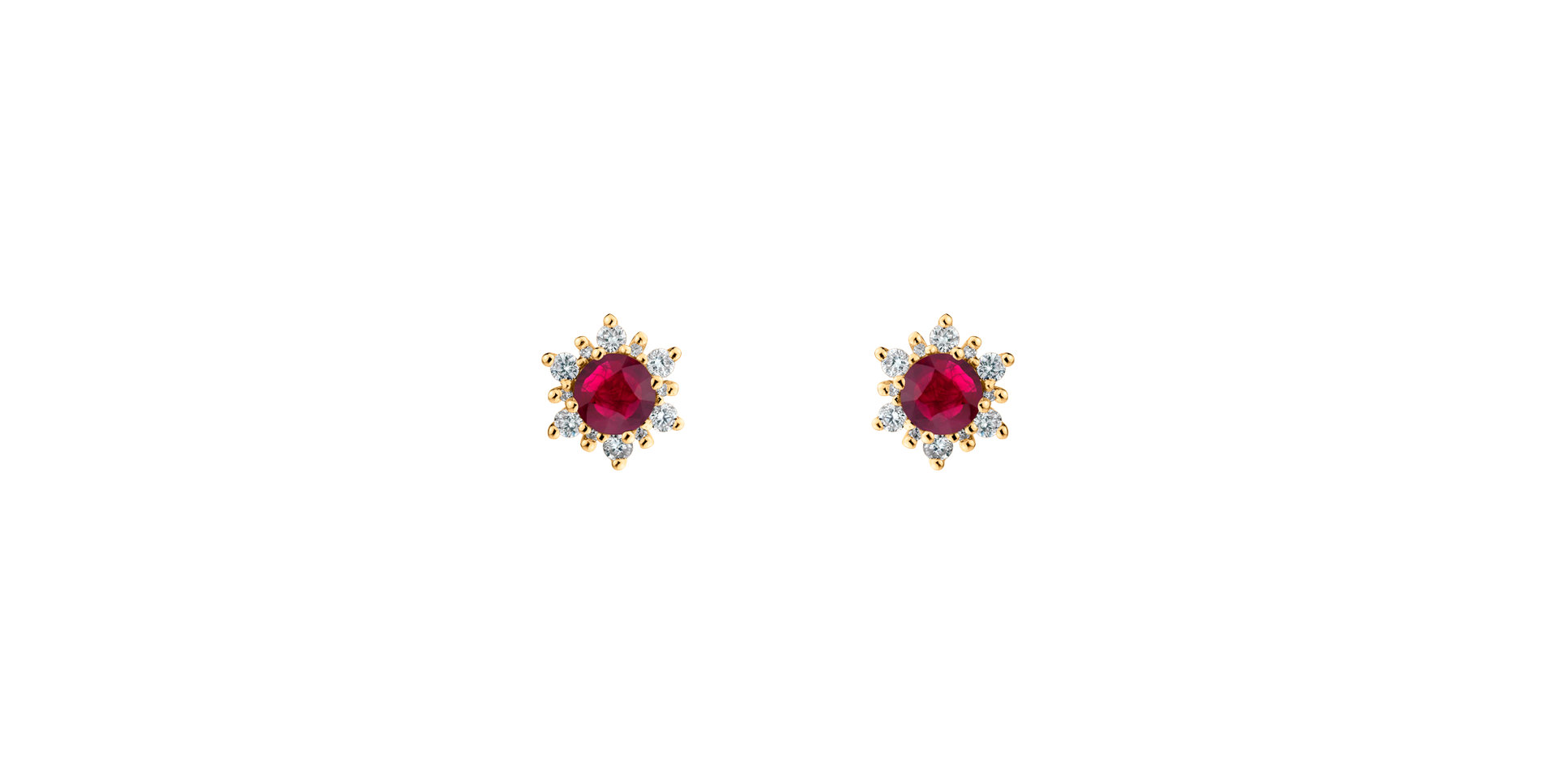 Diamond earrings with Ruby Snow Star