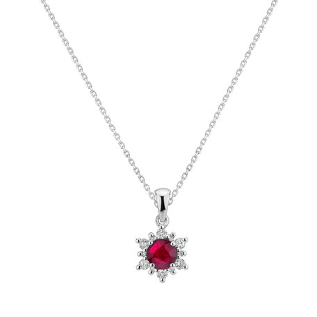 Diamond pendant with Ruby Snow Star